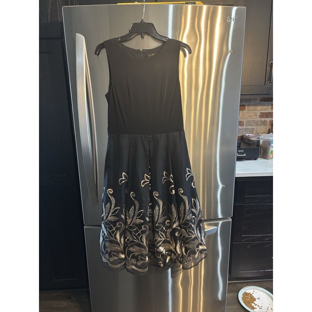 Vintage R&K Originals Dress SZ 8 Black/Gold  Formal Junior Dance Lined‎